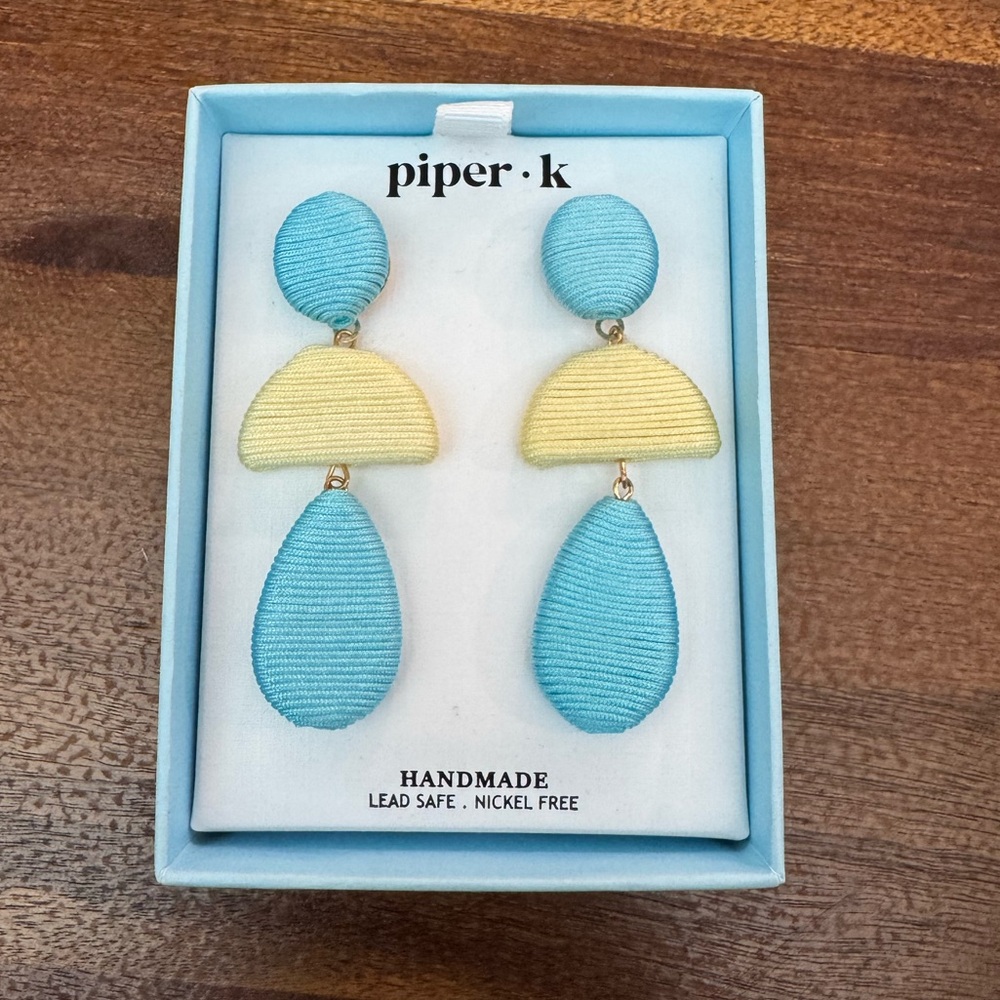 Piper Blue and Yellow Dangle Earrings